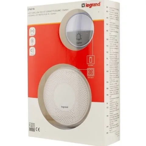 Dzwonek bezprzewodowy 100m 230V Comfort biały (zestaw odbiornik + nadajnik) Legrand 094254