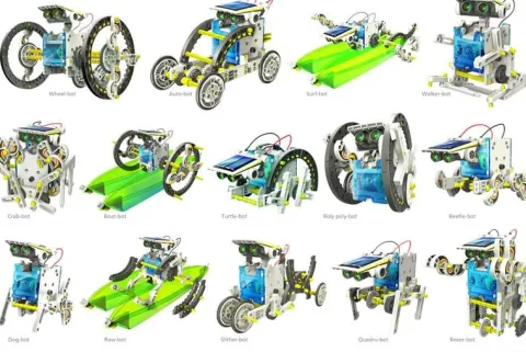 Edukacyjny Zestaw Solarny Robot 13w1 - Pies, Łódka