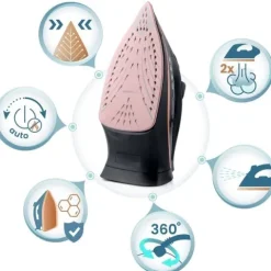 Żelazko parowe 3000W Berdsen BD-332 ceramiczna powłoka praca w pionie