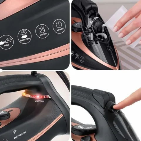 Żelazko parowe 3000W Berdsen BD-332 ceramiczna powłoka praca w pionie