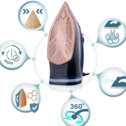 Żelazko parowe 3000W Berdsen BD-330 ceramiczna powłoka praca w pionie