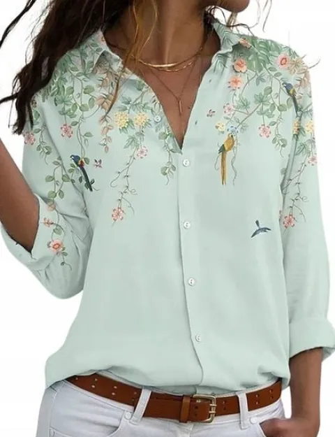 Elegancka koszula bluzka damska rozpinana wzory