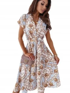 ELEGANCKA SUKIENKA VINTAGE MIDI DAMSKA SUKNIA STYLOWA KLASYCZNA BŁ 42 XL