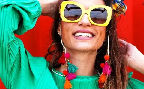 Elegancki Boho Łańcuszek Do Okularów Pompon Brelok