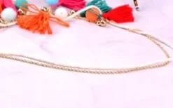 Elegancki Boho Łańcuszek Do Okularów Pompon Brelok