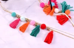 Elegancki Boho Łańcuszek Do Okularów Pompon Brelok