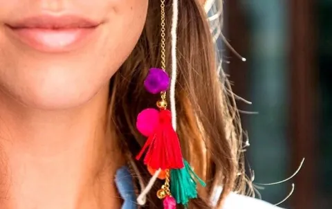 Elegancki Boho Łańcuszek Do Okularów Pompon Brelok