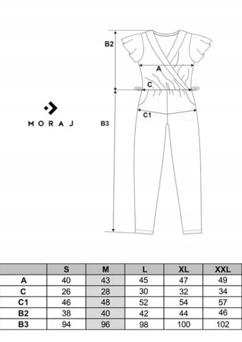 ELEGANCKI KOMBINEZON DAMSKI Z WIĄZANIEM KRÓTKI RĘKAW DŁUGI MORAJ STYLOWY XL