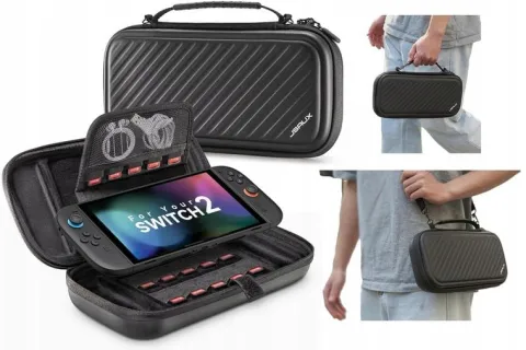 Etui Ochronne Do Nintendo Switch 2 Twarde Duża Pojemność Pasek Podróżne