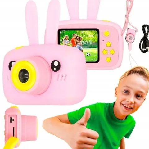 Extralink Kids Camera H23 Różowy | Aparat cyfrowy | 1080P 30fps, wyświetlac