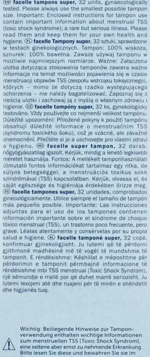 FACELLE TAMPONY HIGIENICZNE SUPER 32 SZT