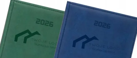 FIRMOWY KALENDARZ Z LOGO A4 2026 książkowy tygodniowy z grawerem