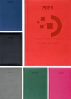 FIRMOWY KALENDARZ Z LOGO A4 2026 książkowy tygodniowy z grawerem