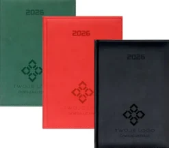 FIRMOWY KALENDARZ Z LOGO A4 2026 książkowy tygodniowy z grawerem
