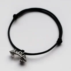 Fit Kolekcja - Bransoletka ze sznurka z wygiętą sztangą black