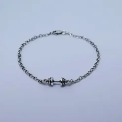 Fit Kolekcja - Bransoletka ze sztangielką MINI oksydowane srebro
