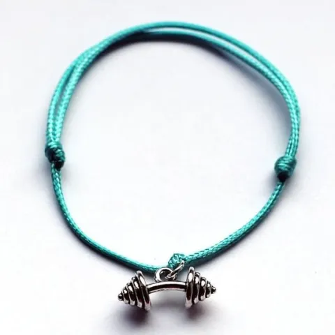 Fit Kolekcja - Bransoletka ze sznurka z wygiętą sztangą turquoise
