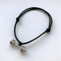 Fit Kolekcja - Bransoletka ze sznurka ze sztangą black