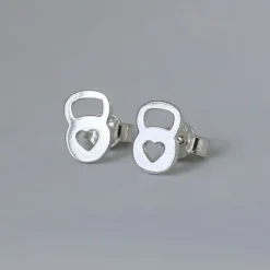 Fit Kolekcja - Kolczyki srebrne celebrytki KETTLEBELL ❤