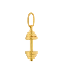 Fit Kolekcja - Pozłacana Zawieszka sztangielka DUMBBELL 006