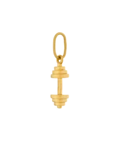 Fit Kolekcja - Pozłacana Zawieszka sztangielka DUMBBELL 007