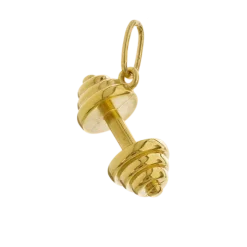 Fit Kolekcja - Pozłacana Zawieszka sztangielka DUMBBELL 003