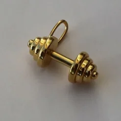 Fit Kolekcja - Pozłacana Zawieszka sztangielka DUMBBELL 003