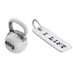 Fit Kolekcja - Srebrne zawieszki na łańcuszek KETTLEBELL 001 / I LIFT