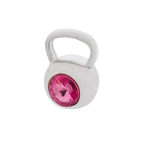 Fit Kolekcja - Zawieszka na łańcuszek srebrny KETTLEBELL SWAROVSKI Rose