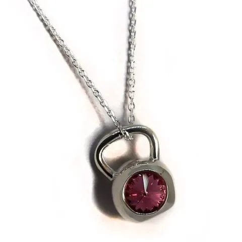 Fit Kolekcja - Zawieszka na łańcuszek srebrny KETTLEBELL SWAROVSKI Rose