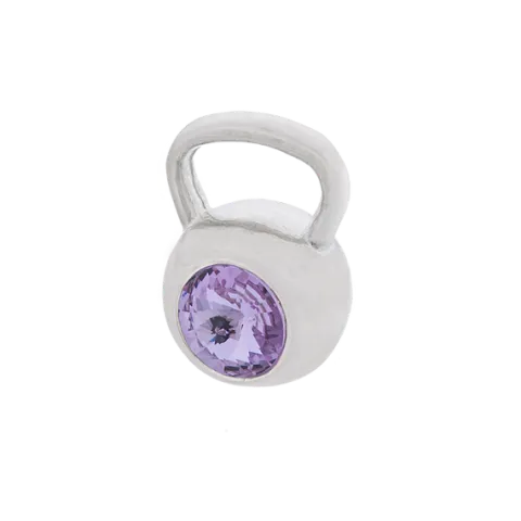 Fit Kolekcja - Zawieszka na łańcuszek srebrny KETTLEBELL SWAROVSKI Light Siam