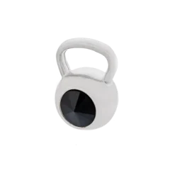 Fit Kolekcja - Zawieszka na łańcuszek srebrny KETTLEBELL SWAROVSKI Jet Hematite