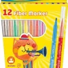 FLAMASTRY KEYROAD FIBER MARKER 12 kol. 7681