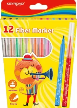 FLAMASTRY KEYROAD FIBER MARKER 12 kol. 7681