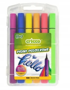 FLAMASTRY PISAKI Z KOŃCÓWKĄ PĘDZELKOWĄ CRICCO11+1