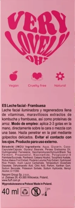 FLUFF SUPERFOOD MLEKO DO TWARZY ODŻYWCZE MALINA 40 ML