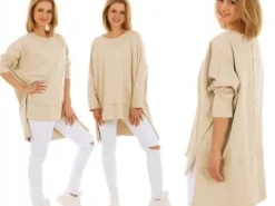 F517 Luźna BLUZA z przeszyciami KOLORY