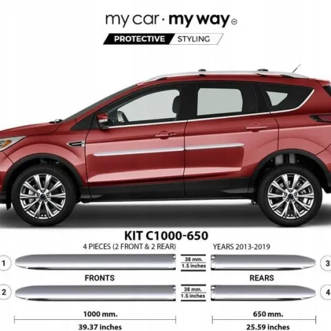 Ford Escape 13-19 - Listwy CHROM Drzwi Ochronne