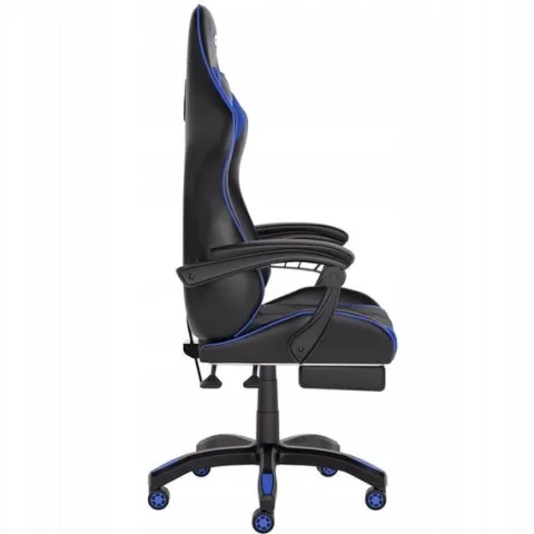 FOTEL GAMINGOWY CYBER CHAIRS X-POWER BLUE - BIUROWY Z MASAŻEM I PODNÓŻKIEM