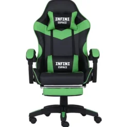 Fotel Gamingowy z podnóżkiem INFINI ESPACE Green