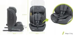 Fotelik samochodowy 4Baby GO-FIX I-Size 9-36 kg 76-150 cm ISOFIX