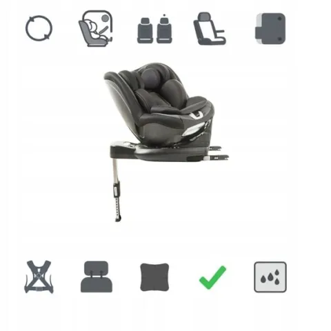 Fotelik Samochodowy CzarnySzary iSafety THOR BlackGrey ISOFIX BEZPIECZNY360