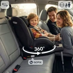 Fotelik Samochodowy CzarnySzary iSafety THOR BlackGrey ISOFIX BEZPIECZNY360