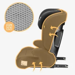 Fotelik Samochodowy 15-36Kg Isofix Tulano I-Size Czarny Poddupnik 100-150Cm