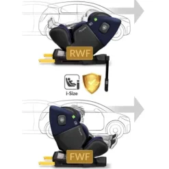 Fotelik samochodowy Nukido Aero Line czarno-granatowy 0-36 kg ISOFIX