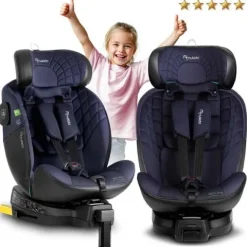 Fotelik samochodowy Nukido Aero Line czarno-granatowy 0-36 kg ISOFIX