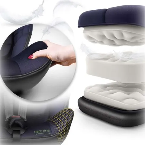 Fotelik samochodowy Nukido Aero Line czarno-granatowy 0-36 kg ISOFIX