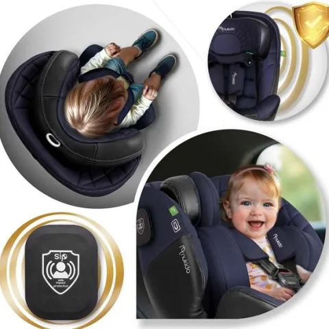 Fotelik samochodowy Nukido Aero Line czarno-granatowy 0-36 kg ISOFIX