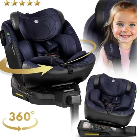 Fotelik samochodowy Nukido Aero Line czarno-granatowy 0-36 kg ISOFIX