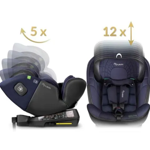 Fotelik samochodowy Nukido Aero Line czarno-granatowy 0-36 kg ISOFIX